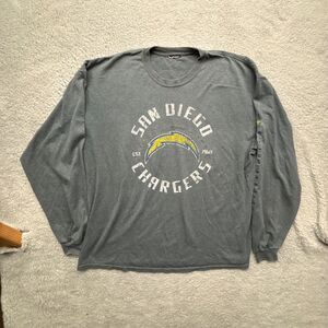 San Diego Chargers Shirt Mens 2XL Gray Long Sleeve Crew Neck